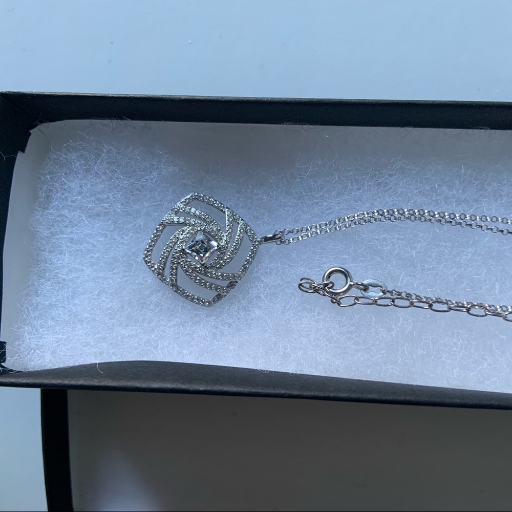 CZ and sterling silver 925 fine jewelry necklace